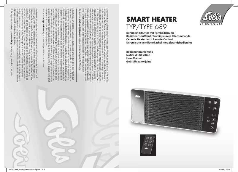 Página 1 del manual Manual de usuario Solis Smart Heater 689