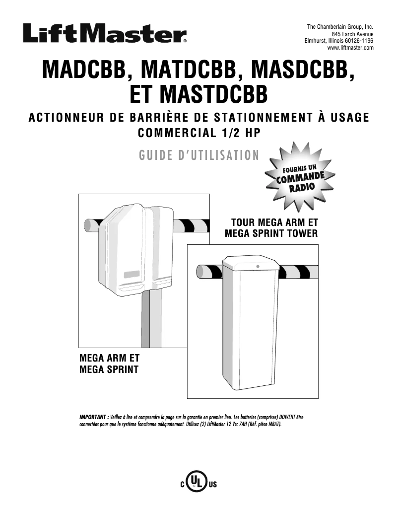 Página nº 1 - Manual de usuario LiftMaster MASTDCB