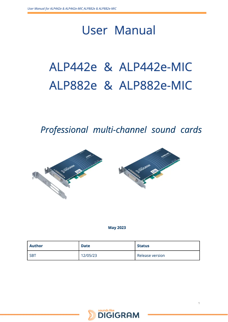 Imagen de la primera página del manual del dispositivo ALP442e