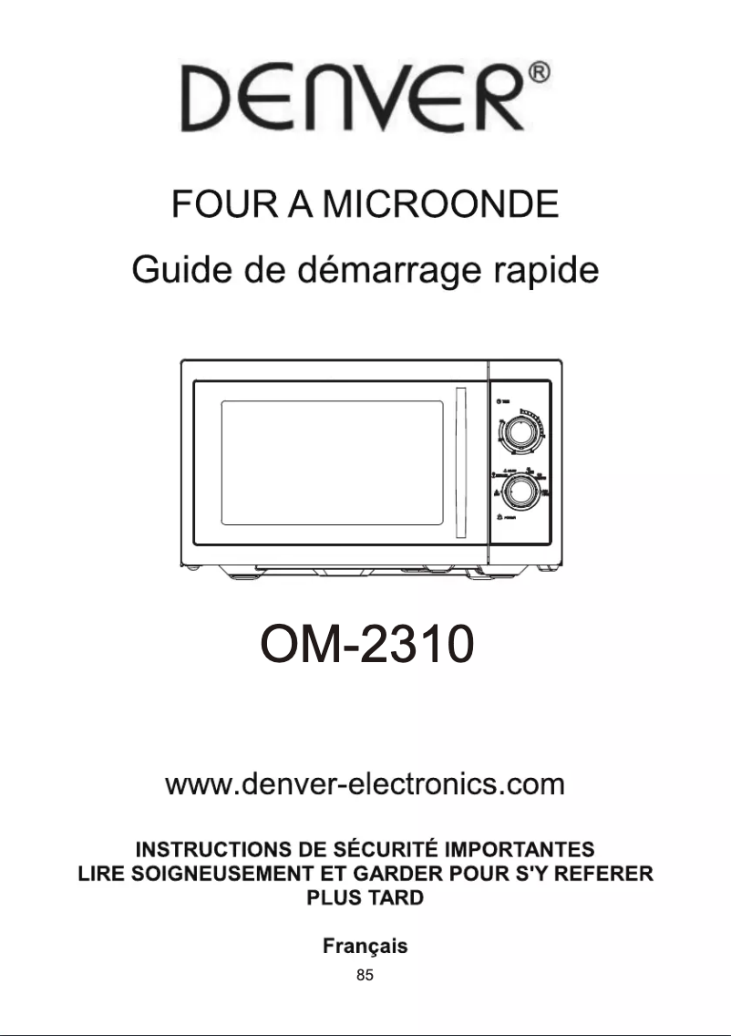 Página nº 1 - Manual de usuario Denver OM-2310