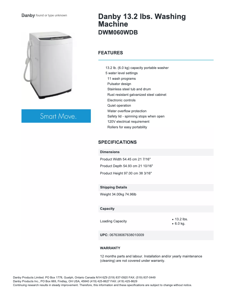 Imagen de la primera página del manual del dispositivo DWM060DB