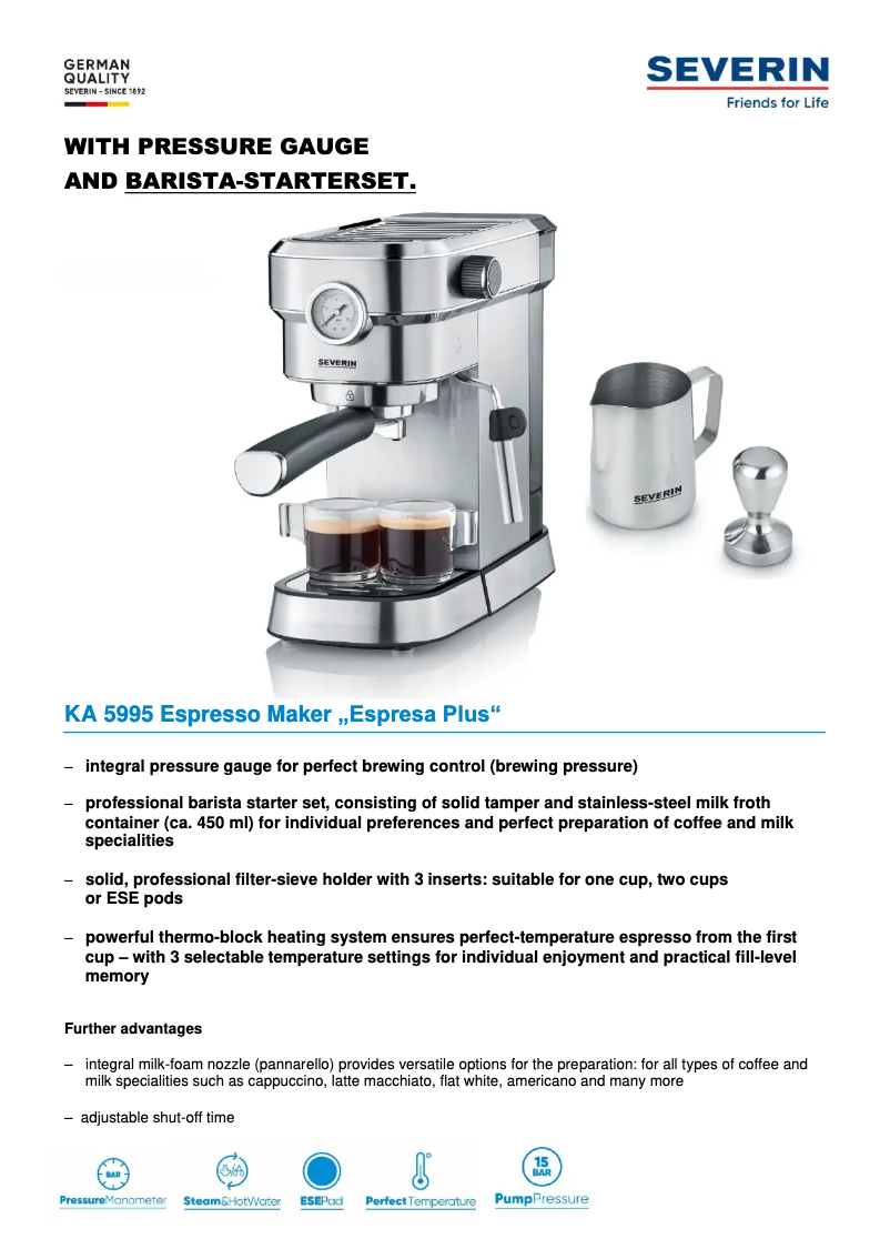 Imagen de la primera página del manual del dispositivo KA 5995