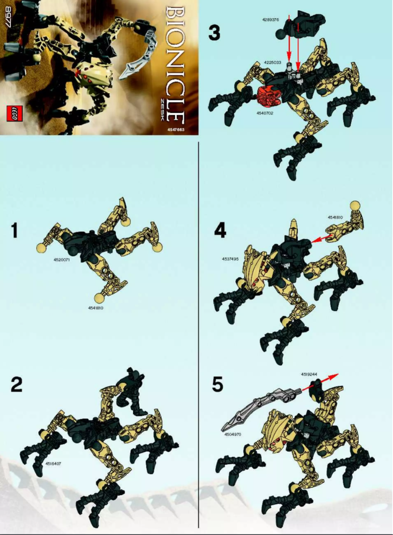 Página 1 del manual Manual de usuario Lego Bionicle 8977