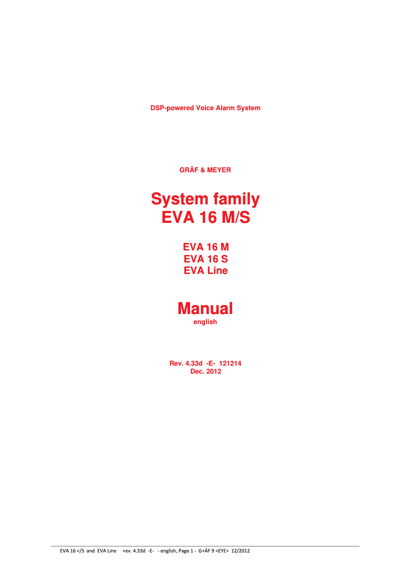 Imagen de la primera página del manual del dispositivo EVA-16TER