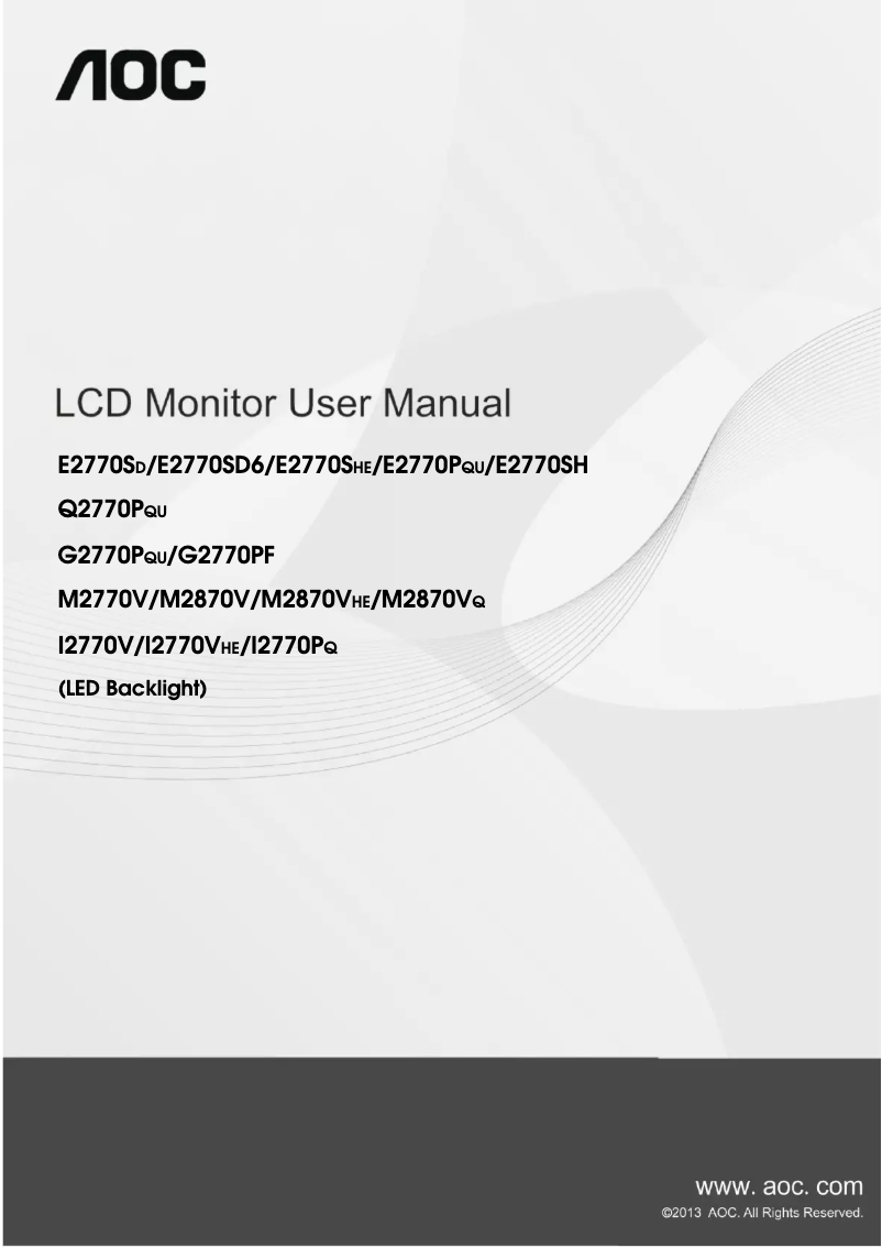Página 1 del manual Manual de usuario AOC G2590VXQ