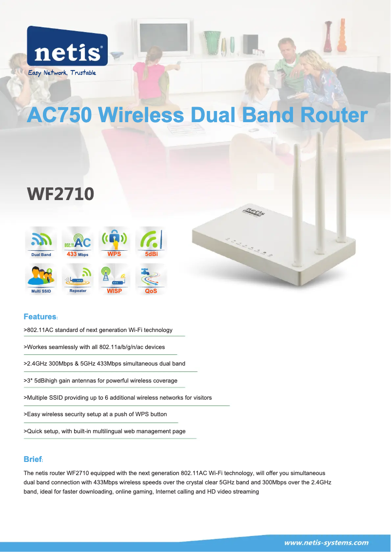 Imagen de la primera página del manual del dispositivo WF2710