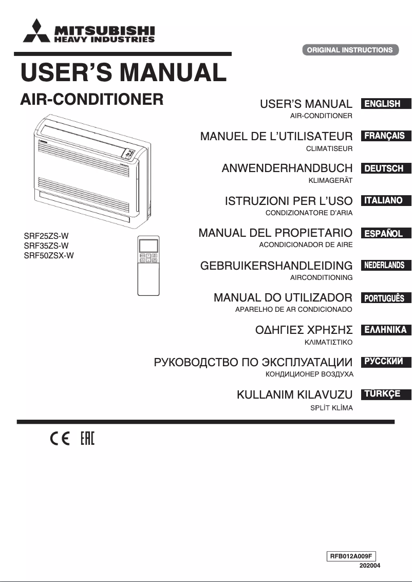 Imagen de la primera página del manual del dispositivo SRF50ZSX-W