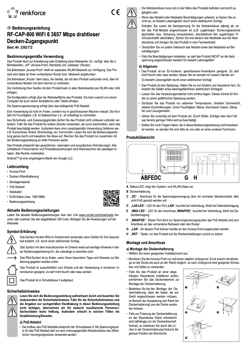 Página nº 1 - Manual de usuario Renkforce RF-CAP-800