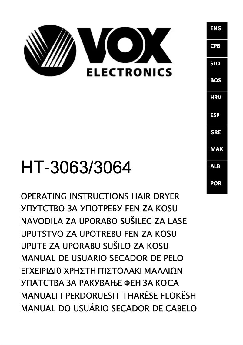 Página 1 del manual Manual de usuario VOX HT3063