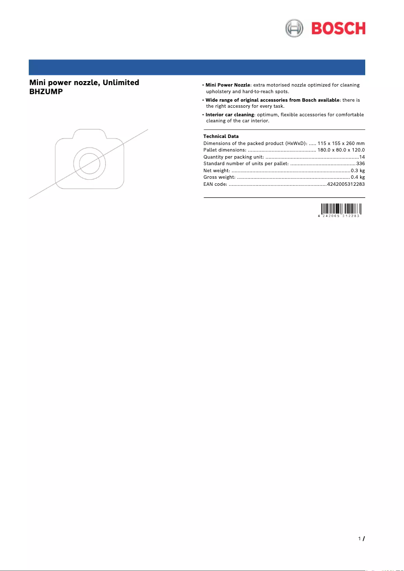 Página 1 del manual Manual de usuario Bosch BHZUMP