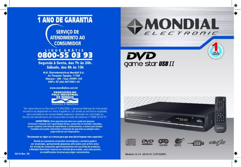 Imagen de la primera página del manual del dispositivo D-14