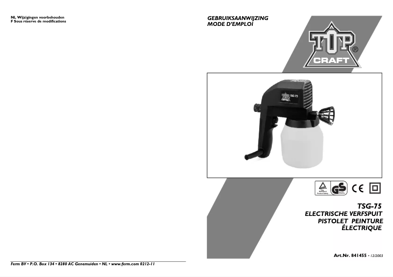 Página 1 del manual Manual de usuario Topcraft TSG-75