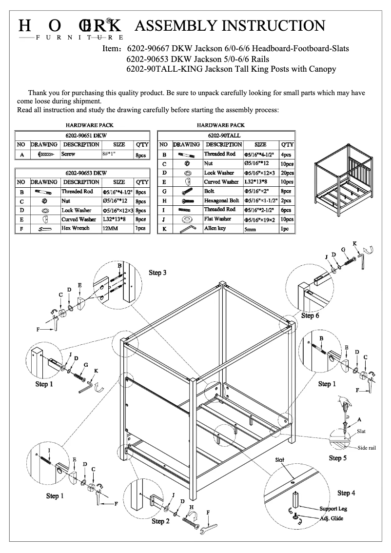 Imagen de la primera página del manual del dispositivo 6202-90TALL-KING