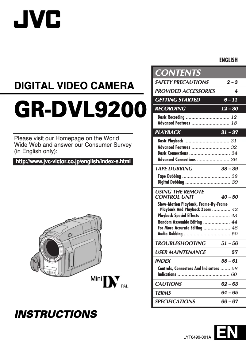 Imagen de la primera página del manual del dispositivo GR-DVL9200
