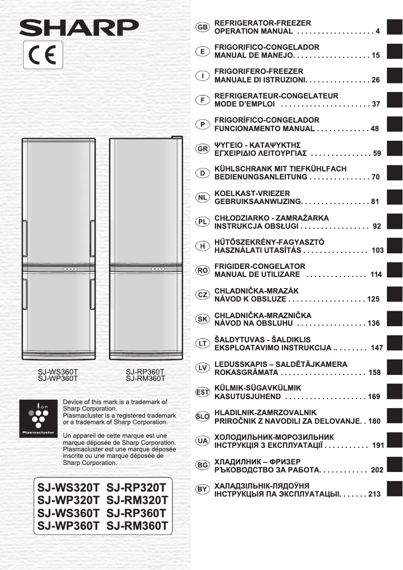 Página 1 del manual Manual de usuario Sharp SJ-WS320TS