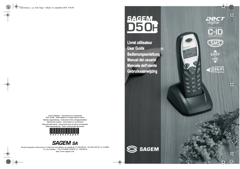 Página 1 del manual Manual de usuario Sagem D50H