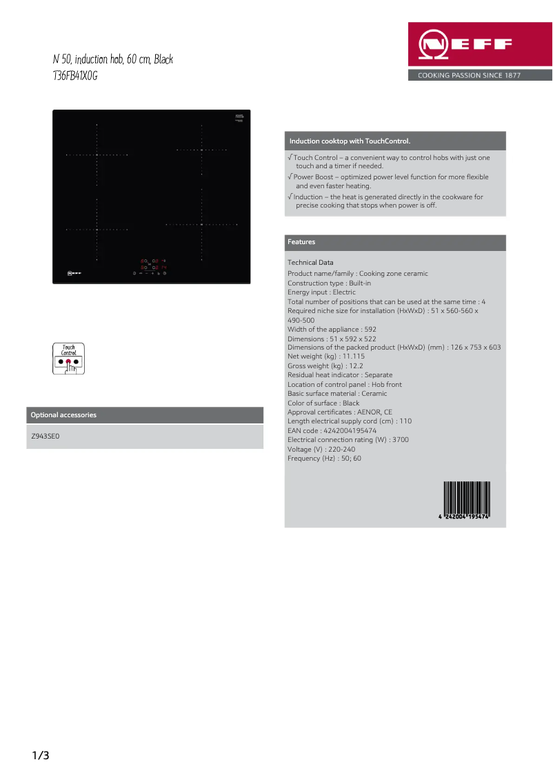 Imagen de la primera página del manual del dispositivo T36FB41X0G