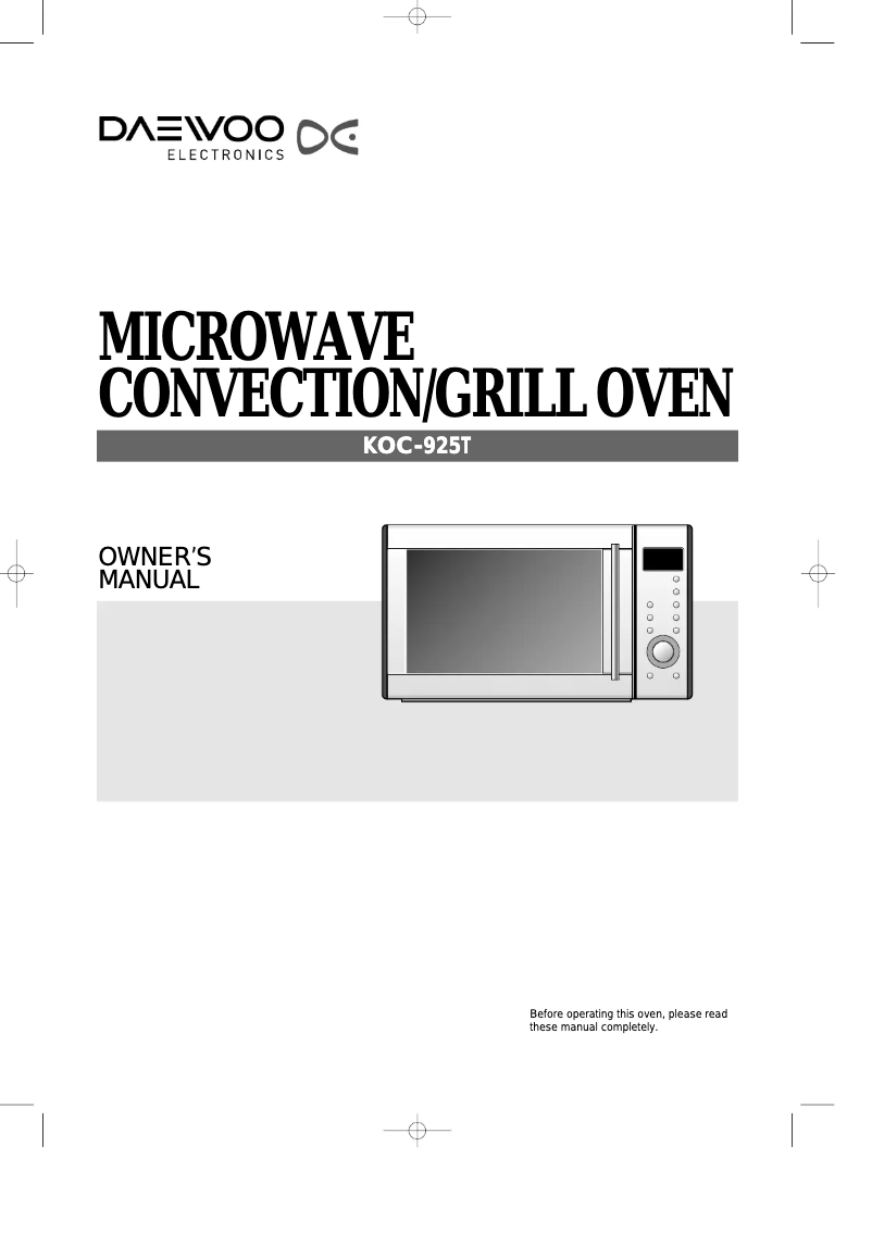 Página 1 del manual Manual de usuario Daewoo KOC-925T