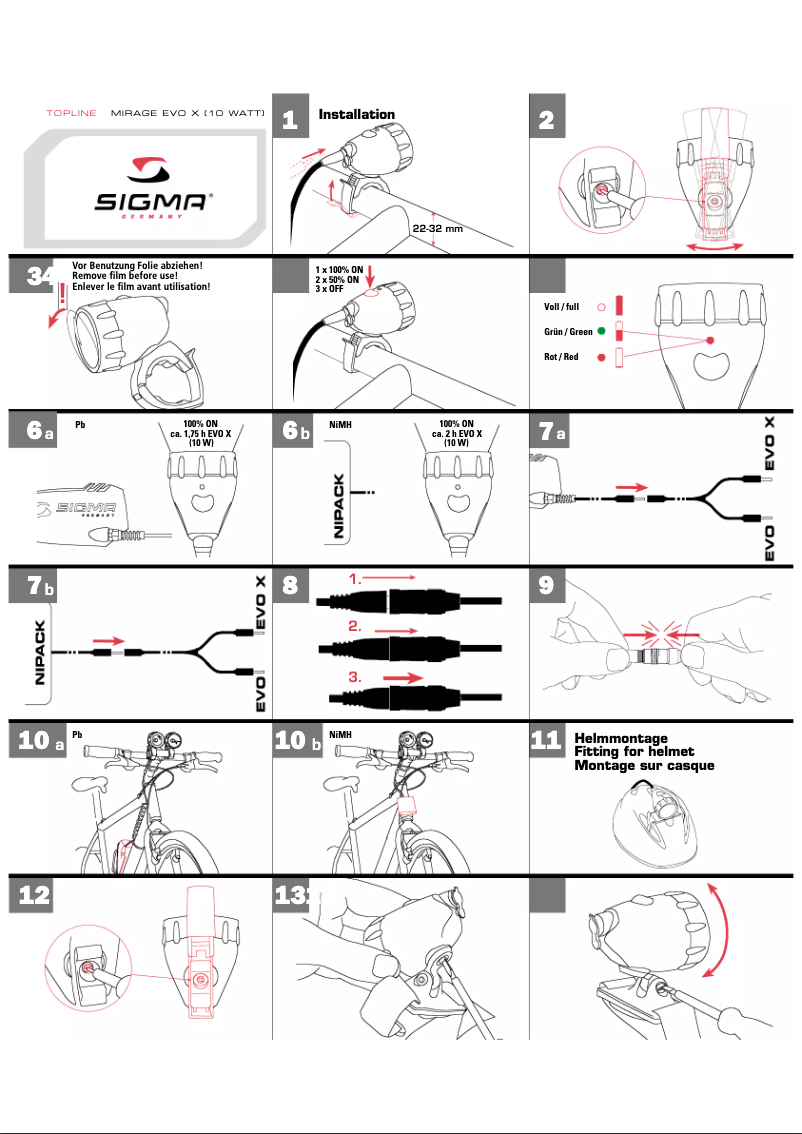 Imagen de la primera página del manual del dispositivo Mirage EVO X