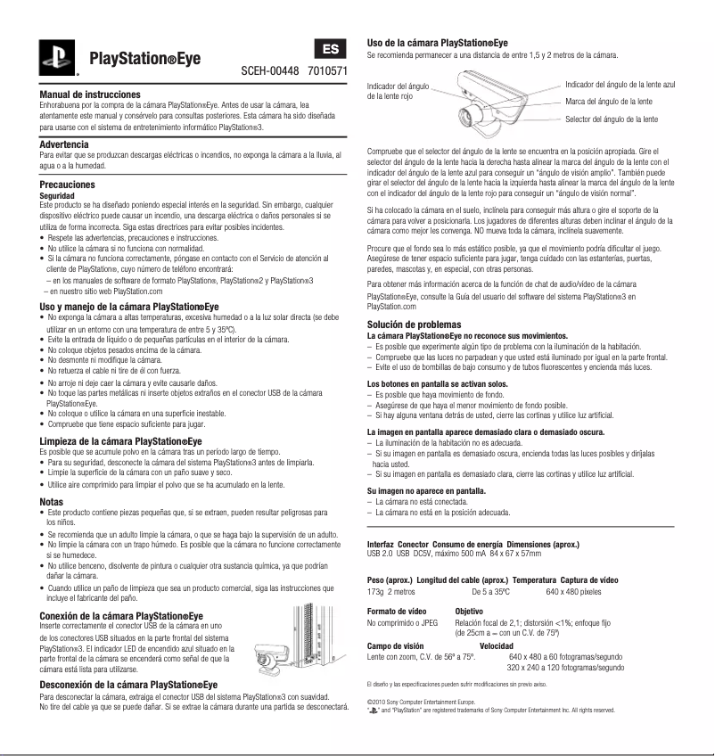 Página nº 1 - Manual de usuario Sony PlayStation Eye