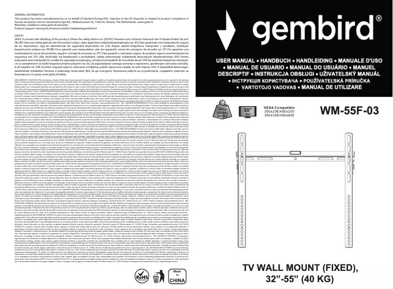 Página 1 del manual Manual de usuario Gembird WM-55F-03