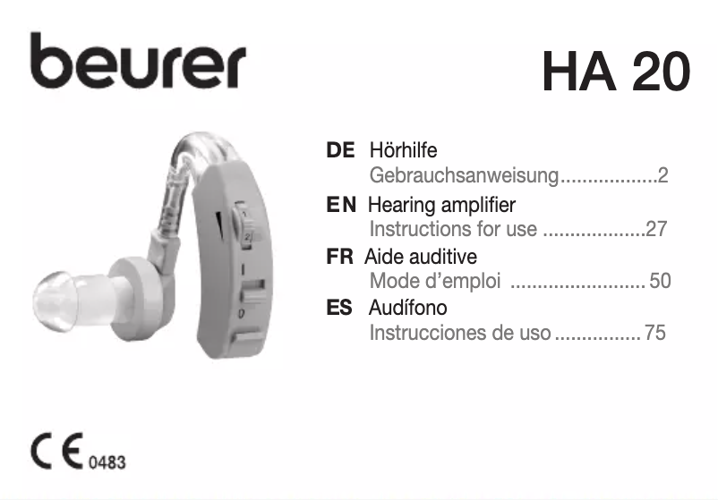 Página 1 del manual Manual de usuario Beurer HA 20