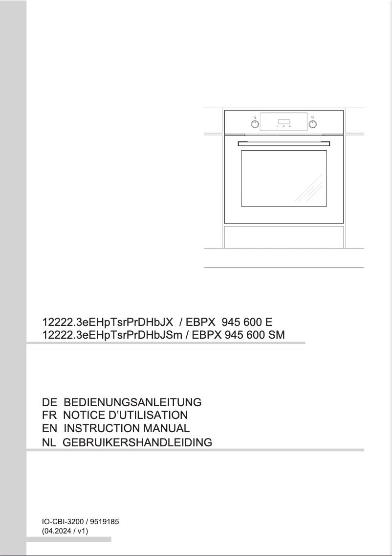 Imagen de la primera página del manual del dispositivo EBPX 945 600 SM