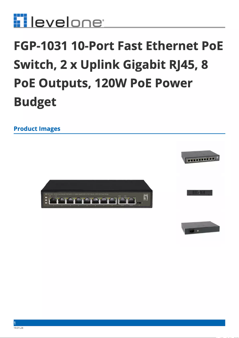 Imagen de la primera página del manual del dispositivo FGP-1031