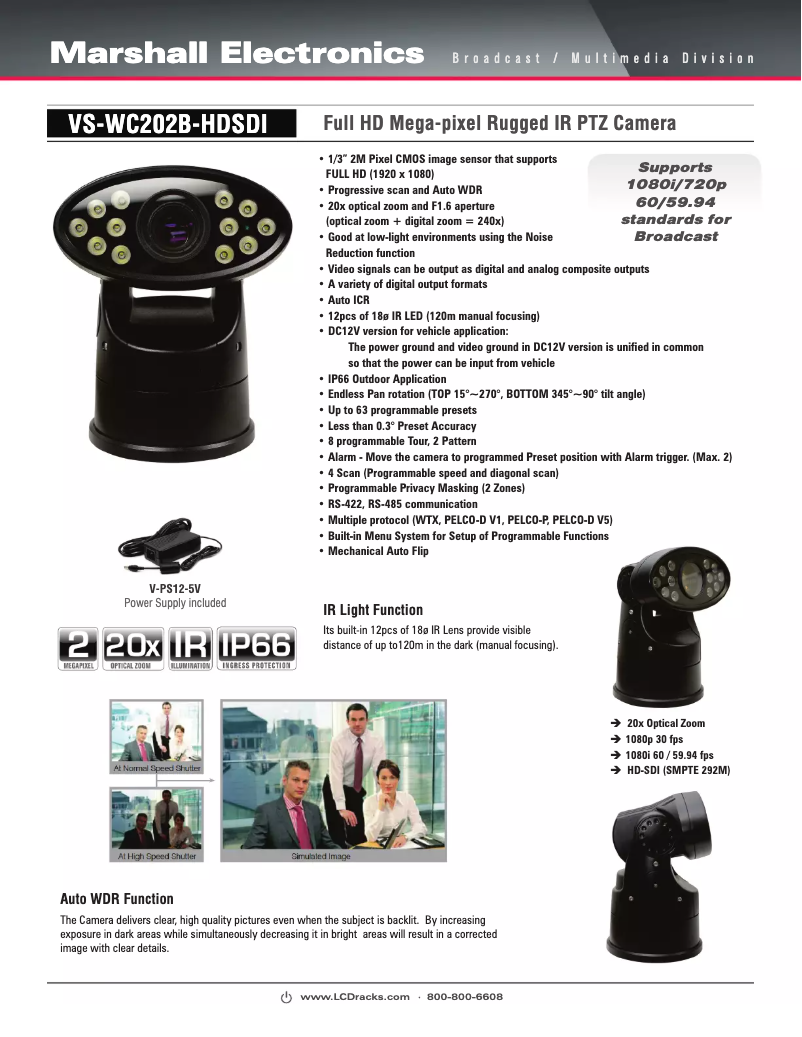 Página 1 del manual Manual de usuario Marshall Electronics VS-WC202