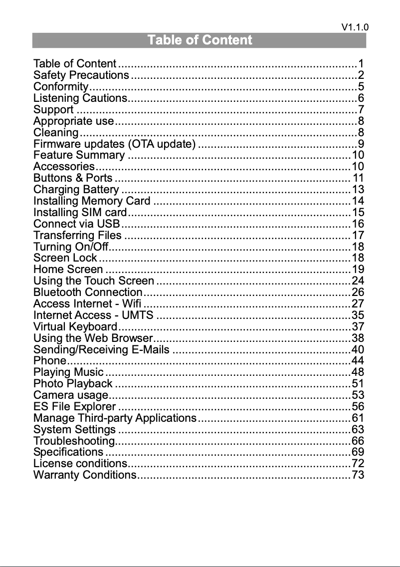 Imagen de la primera página del manual del dispositivo X610116