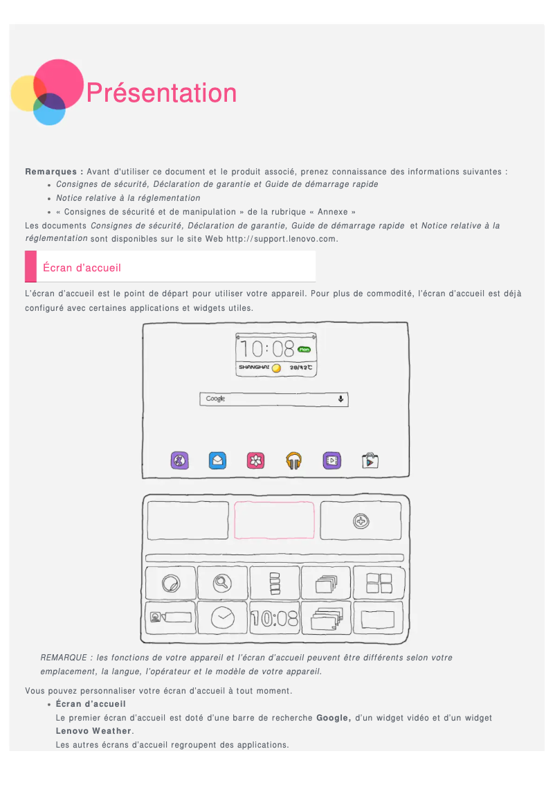Imagen de la primera página del manual del dispositivo Yoga Tab 10 HD+