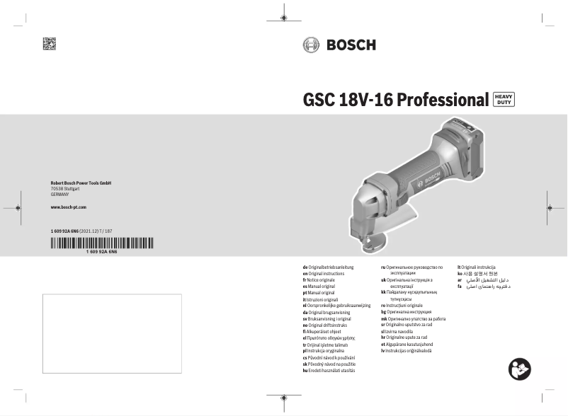 Página nº 1 - Manual de usuario Bosch GSC 18V-16 Professional