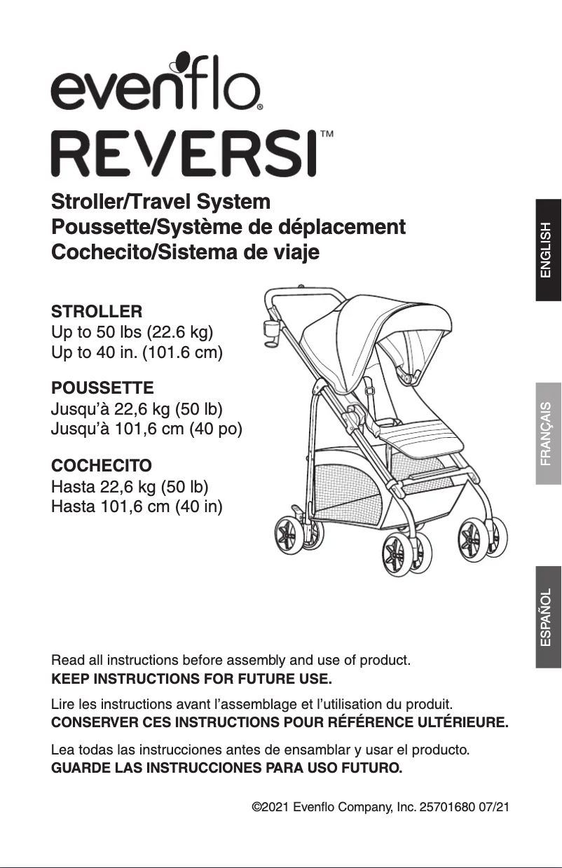 Página nº 1 - Manual de usuario Evenflo Reversi