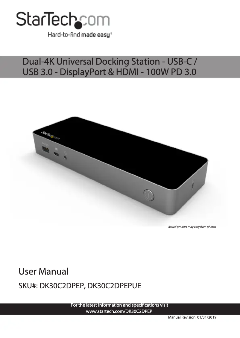Imagen de la primera página del manual del dispositivo DK30C2DPEP