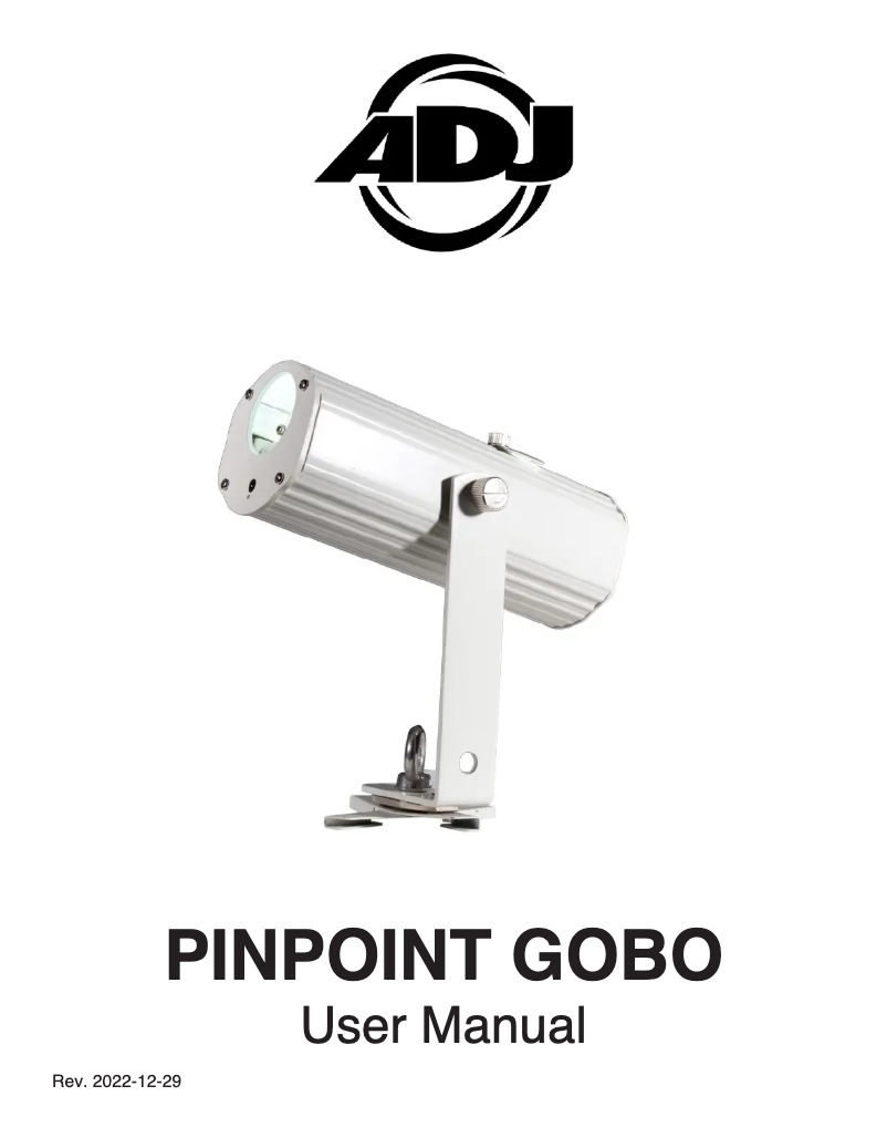 Página 1 del manual Manual de usuario Adj PinPoint Gobo