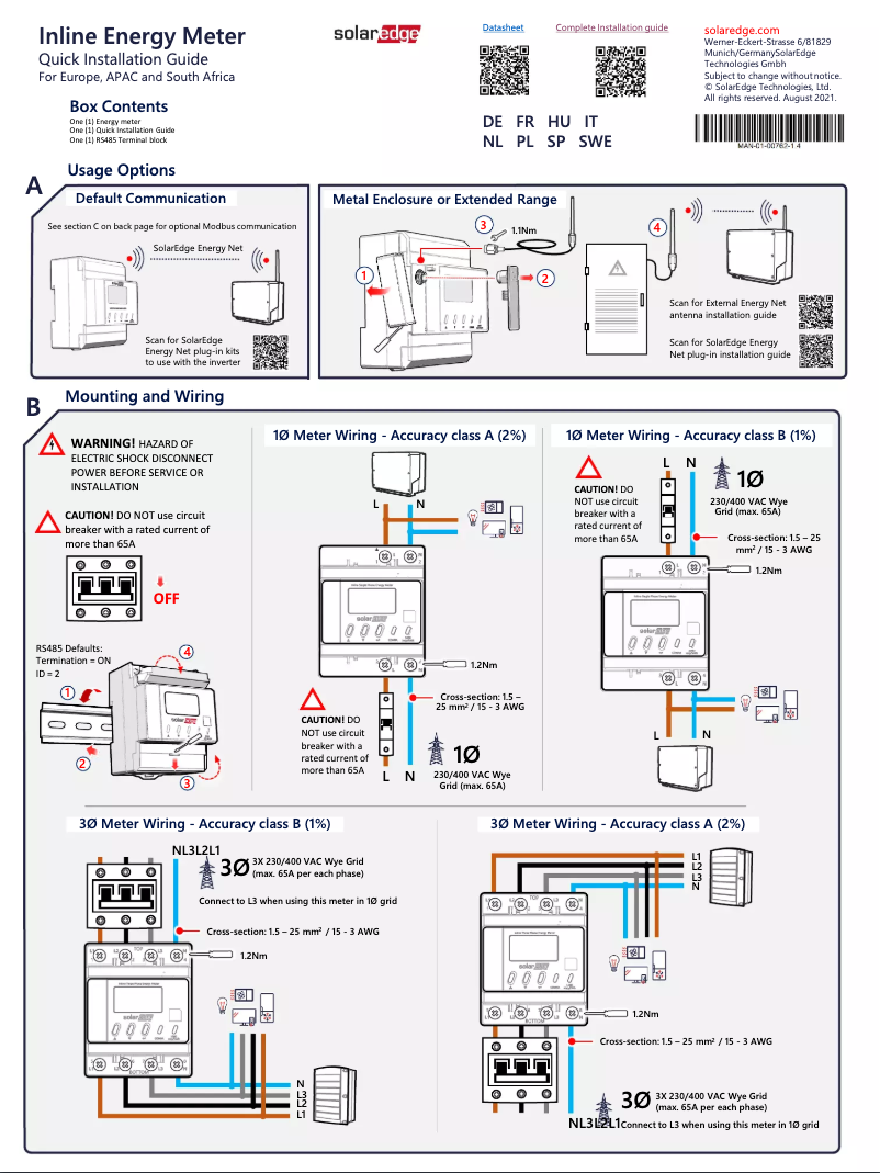Imagen de la primera página del manual del dispositivo MTR-240-1PC1-DW-MW