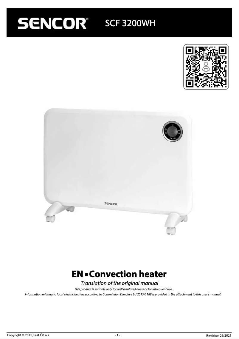 Página nº 1 - Manual de usuario Sencor SCF 3200WH