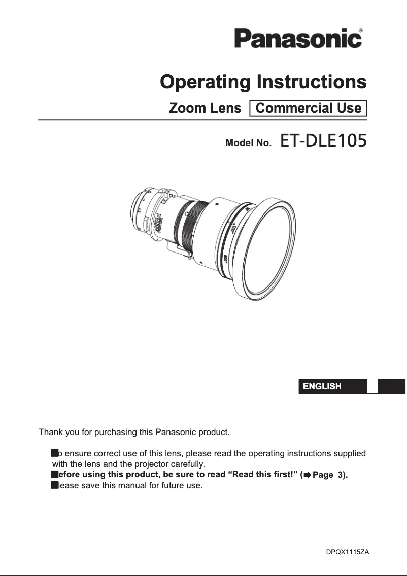 Página 1 del manual Manual de usuario Panasonic ET-DLE105