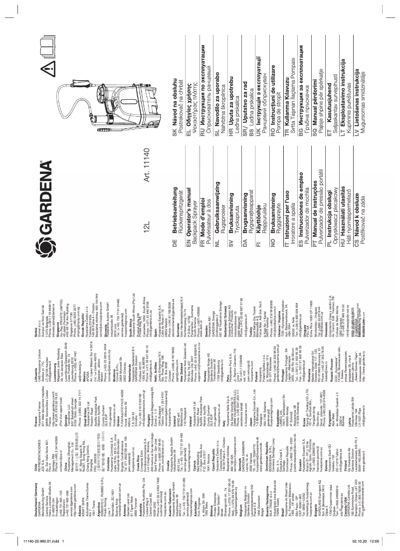 Imagen de la primera página del manual del dispositivo 12L 11140