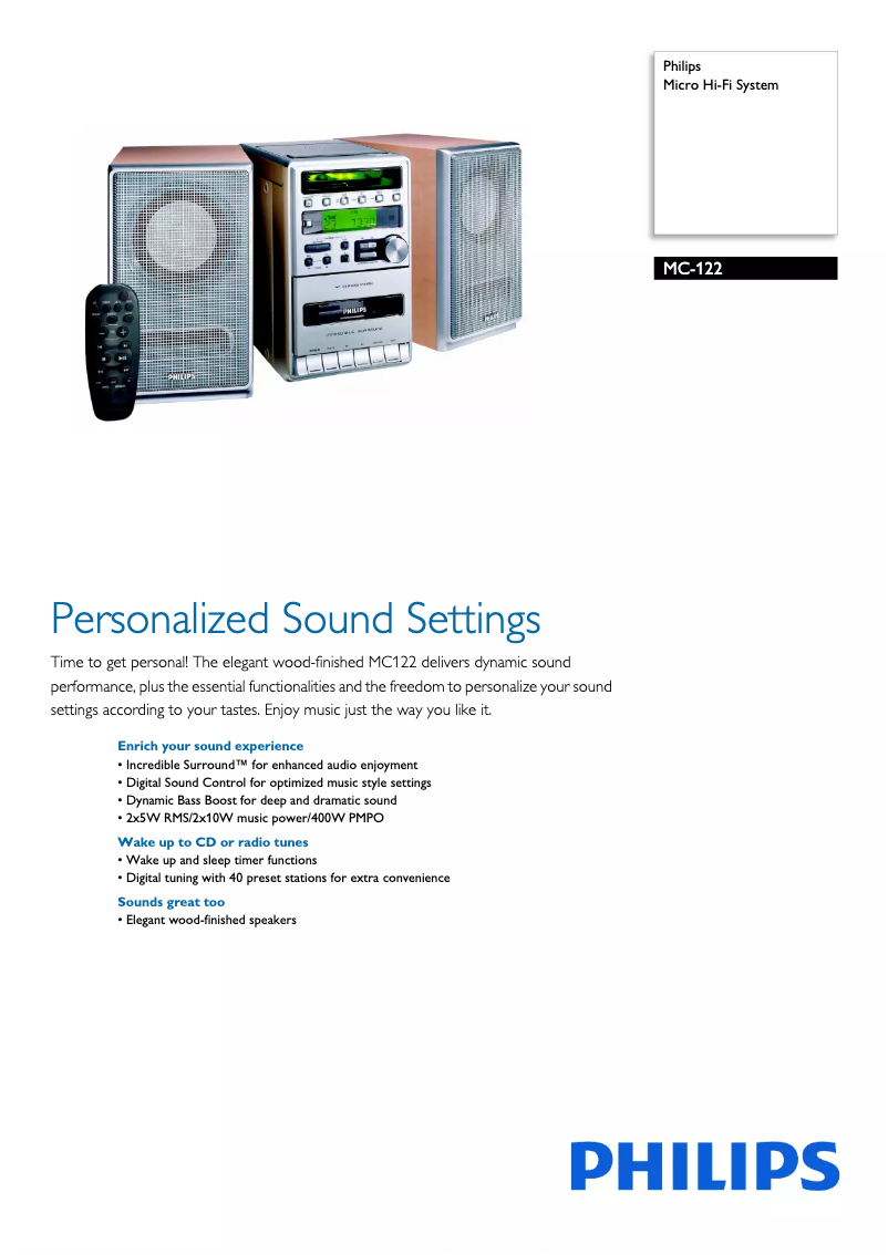 Imagen de la primera página del manual del dispositivo MC-122