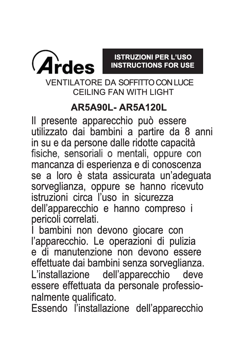 Página nº 1 - Manual de usuario Ardes AR5A90L