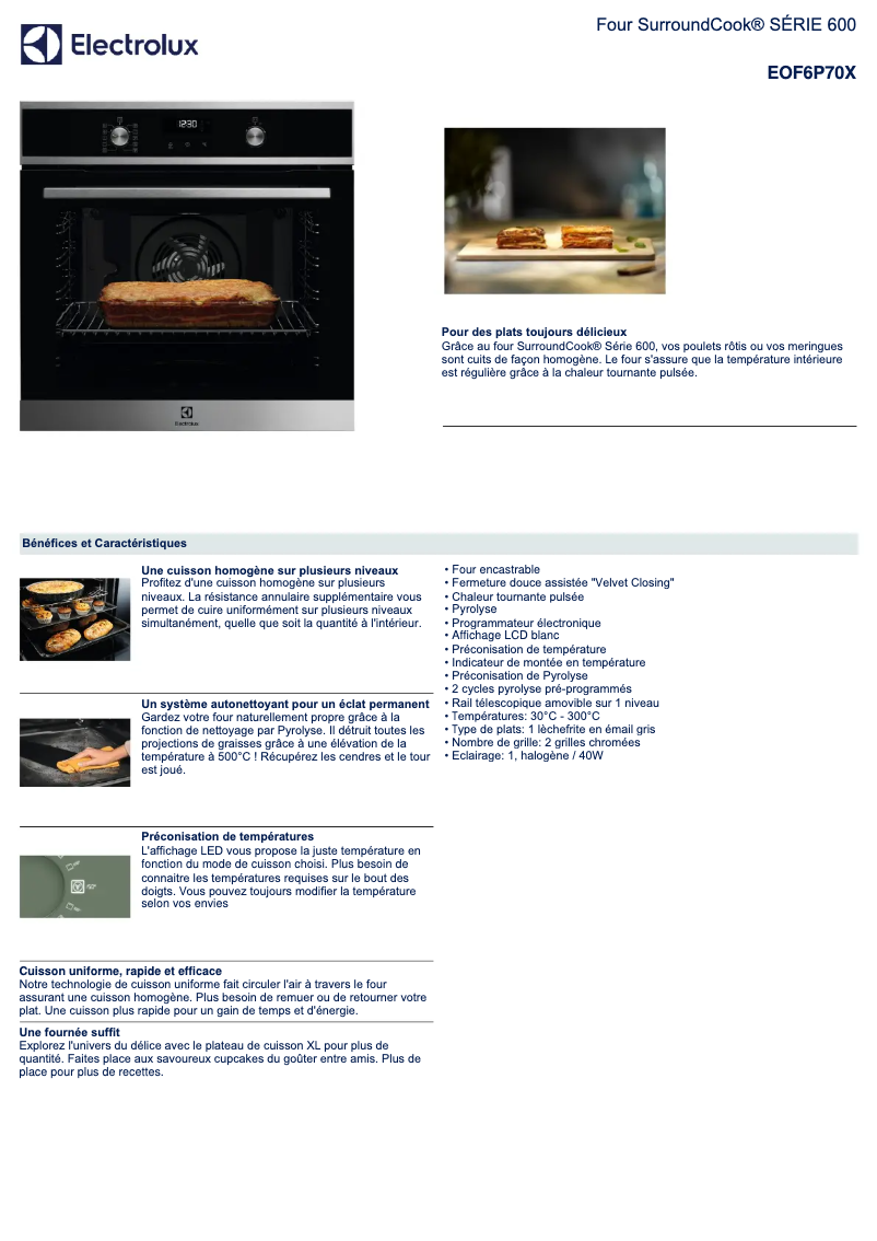 Página nº 1 - Ficha técnica Electrolux EOF6P70X