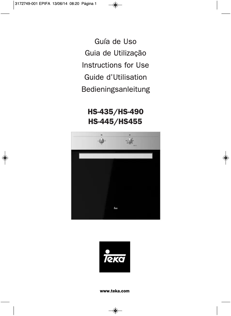 Imagen de la primera página del manual del dispositivo HS 490