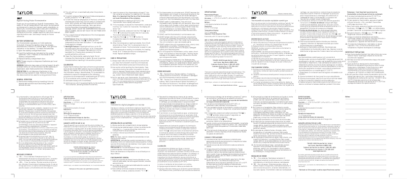 Página 1 del manual Manual de usuario Taylor 9867B
