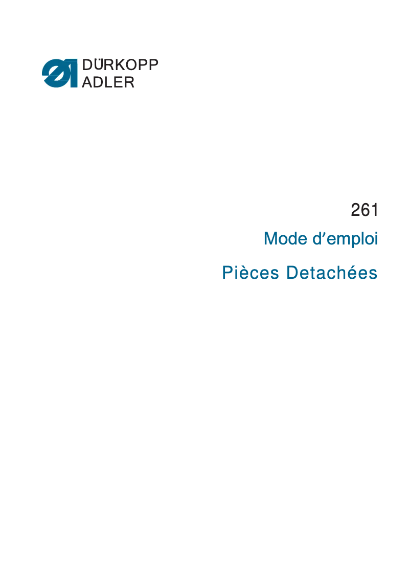 Página 1 del manual Manual de usuario Dürkopp Adler 261-01