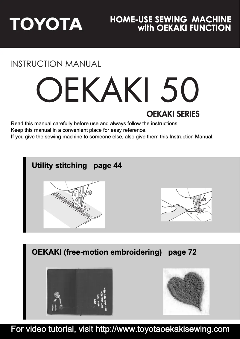 Imagen de la primera página del manual del dispositivo Oekaki 50G