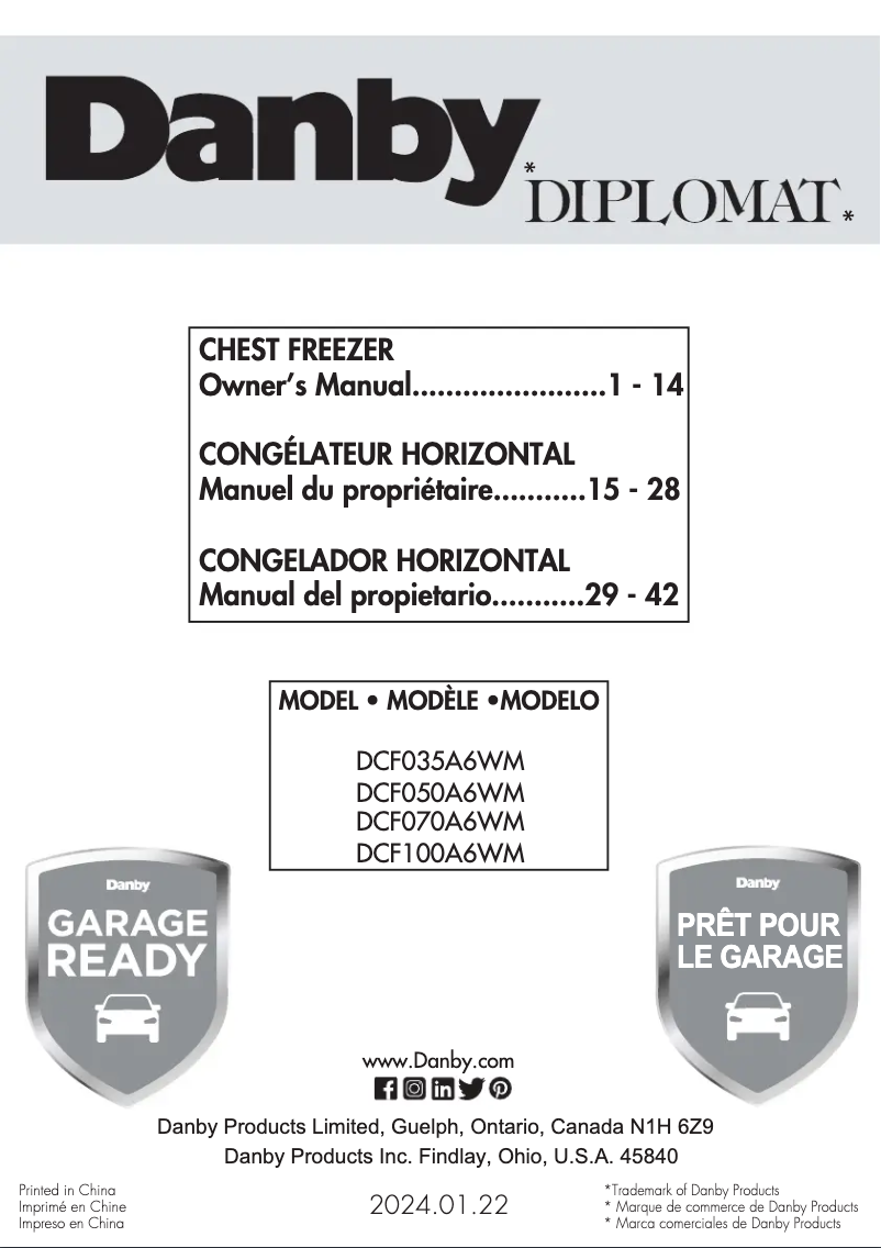 Imagen de la primera página del manual del dispositivo DCF050A6WM