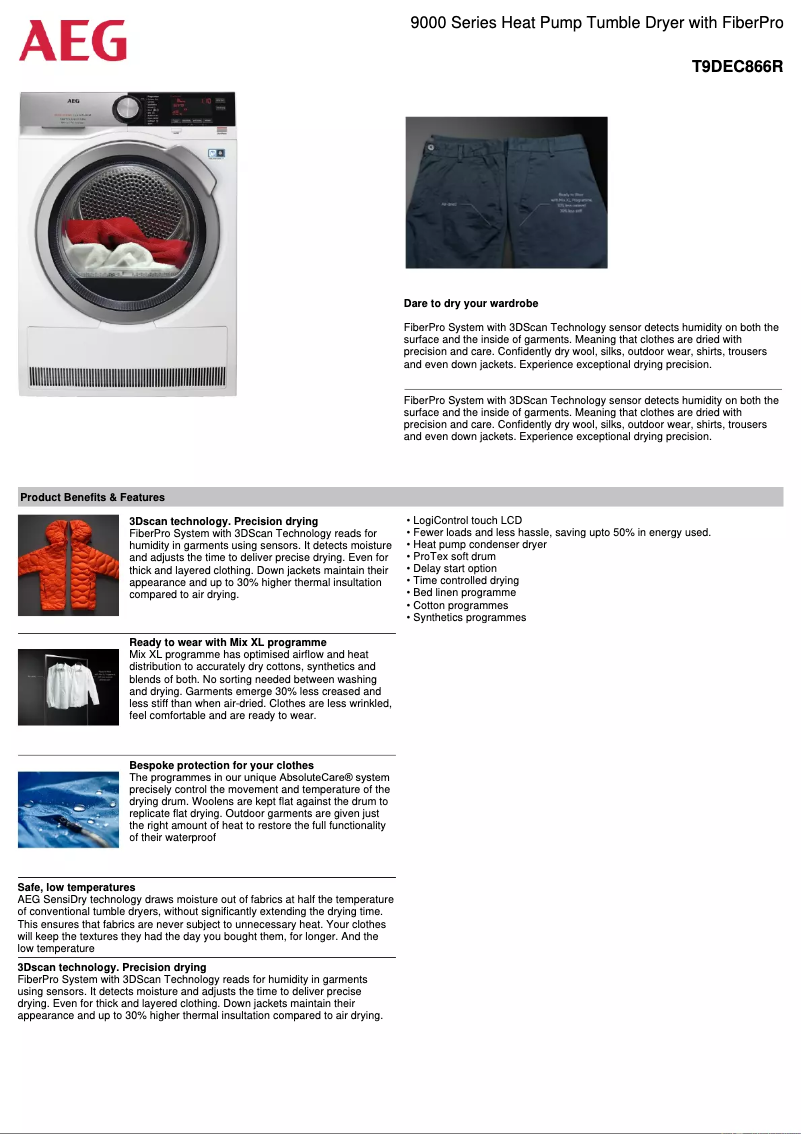 Imagen de la primera página del manual del dispositivo T9DEC866R