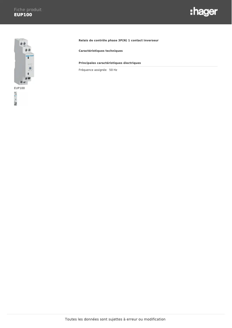 Imagen de la primera página del manual del dispositivo EUP100