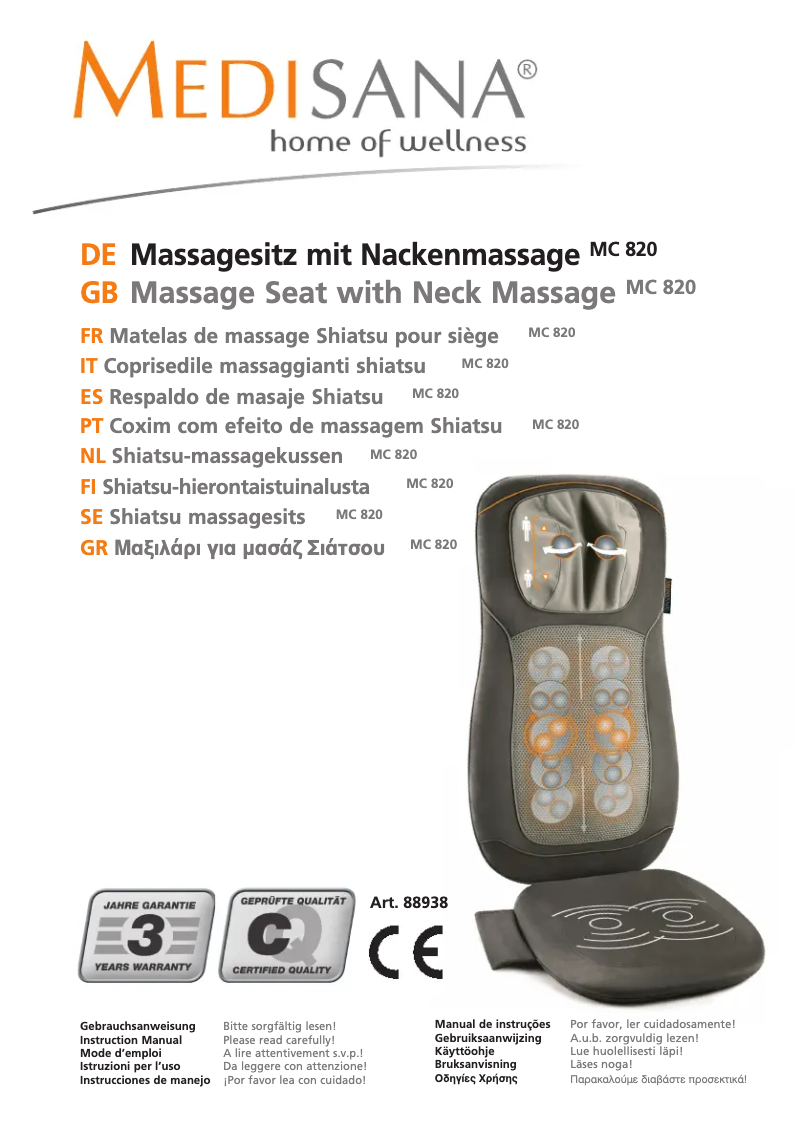 Imagen de la primera página del manual del dispositivo MC 820